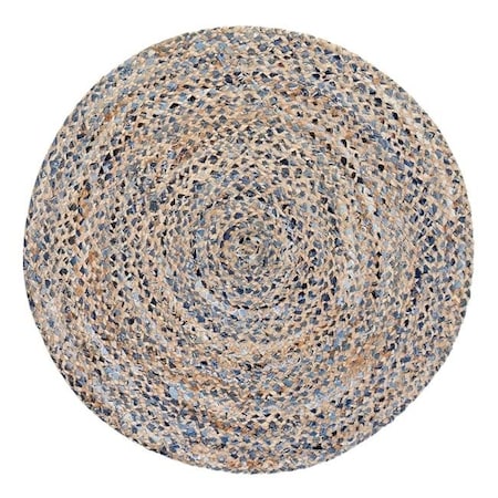 Anji Mountain Anji Mountain AMB0350-040R 4 ft. Round Kerala Denim & Jute Rug AMB0350-040R